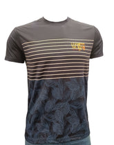 Printed Striped collor VSB-SJRN Print Navy Blue T shirt